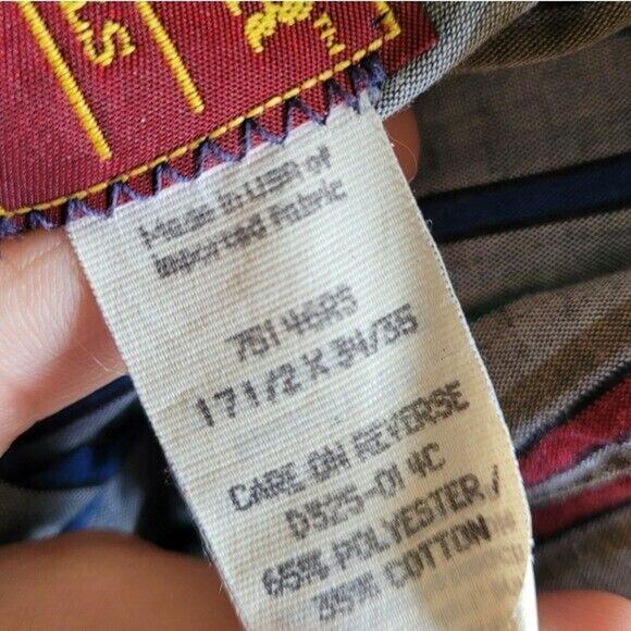 Vtg Rustler Pearl Snap Button Up Shirt Mens 17.5 34/35 Western Multicolor Stripe - Picture 11 of 11